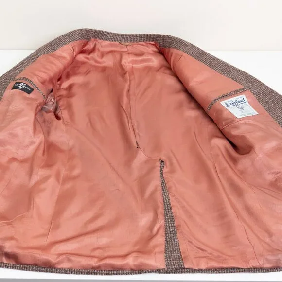 Vintage Harris Tweed Brown Wool Blazer 40R Handwoven Scotland - Picture 10 of 15